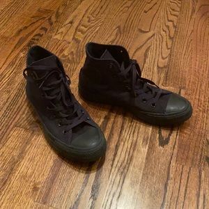 Black high rise Converse. Size 8 W.